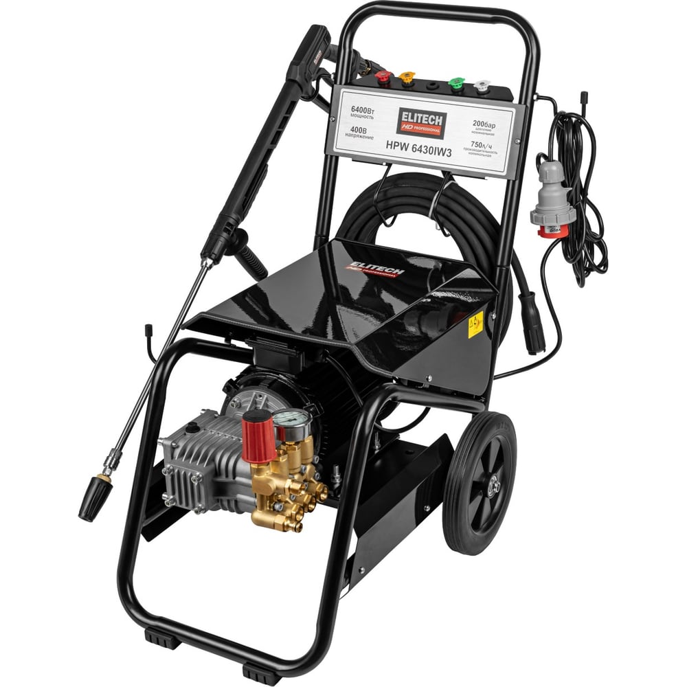 Мойка высокого давления Elitech HPW 6430IW3, 6,4 кВт, 300 бар, 900 л/ч, 380 В, HD 215873