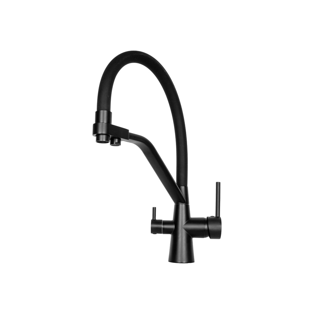 Изображение товара Смеситель Doron для кухни DORON DC 2659F-BLACK-N, шаровый, излив черный гибкий с подключением к фильтру с питьевой водой, полугибкий 027496 Изображение товара Смеситель Doron для кухни DORON DC 2659F-BLACK-N, шаровый, излив черный гибкий с подключением к фильтру с питьевой водой, полугибкий 027496