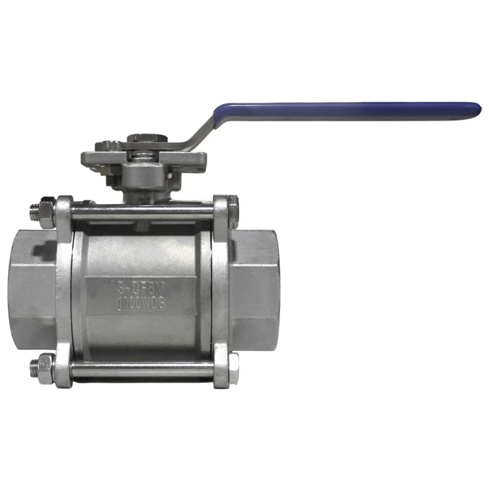 Кран шаровый NEWKEY муфтовый под привод, нержавеющий, 3PC, AISI316, DN80, CF8M, PN25 NK-BMTp80/6