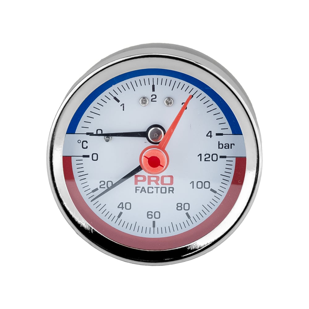 Изображение товара Термоманометр PROFACTOR аксиальный, 53 мм, 1/4, 4 bar, 0-120°C PF SG 871-4