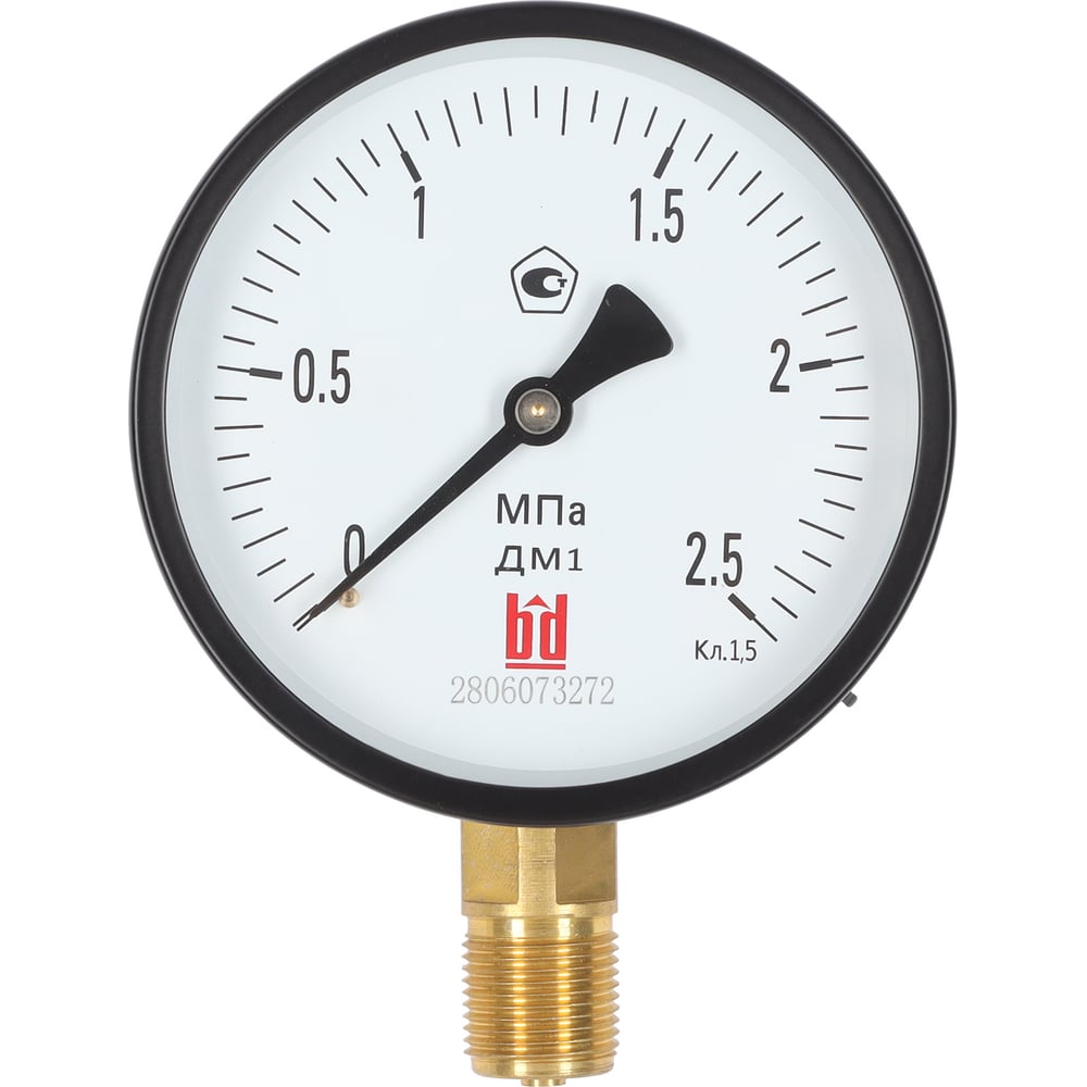Манометр BD ДМ 1 Т2 160 Р 0-0.16 МПа, класс точности 1.5, M20x1.5 1171111628212