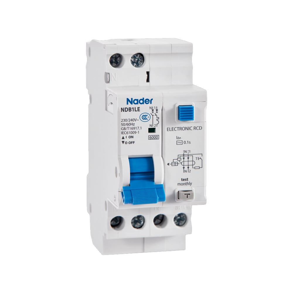 Автоматический выключатель дифференциального тока Nader NDB1LE-40B20/1P+N/30mA/AC 121100006