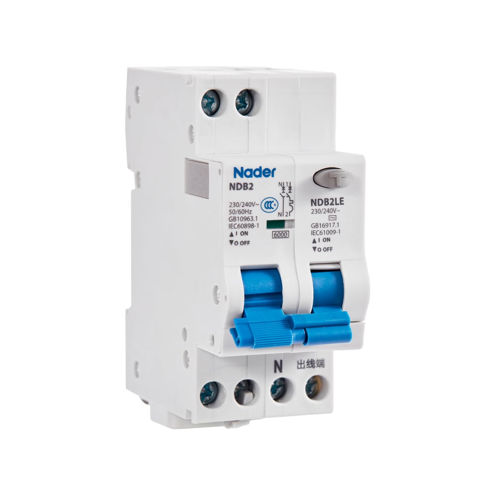 Автоматический выключатель дифференциального тока Nader NDB2LE-63C25/1P+N/30mA/AC 122200068