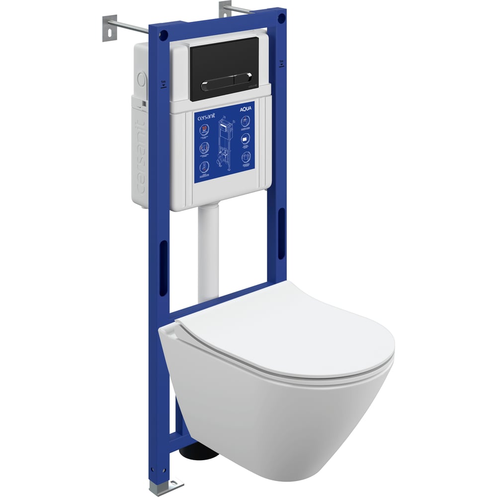 Изображение товара Комплект инсталляции Cersanit City Smart DPL EO Slim Aqua 40 Smart M, кнопка Estetica, черная матовая с хромированной рамкой LP 69324 Изображение товара Комплект инсталляции Cersanit City Smart DPL EO Slim Aqua 40 Smart M, кнопка Estetica, черная матовая с хромированной рамкой LP 69324