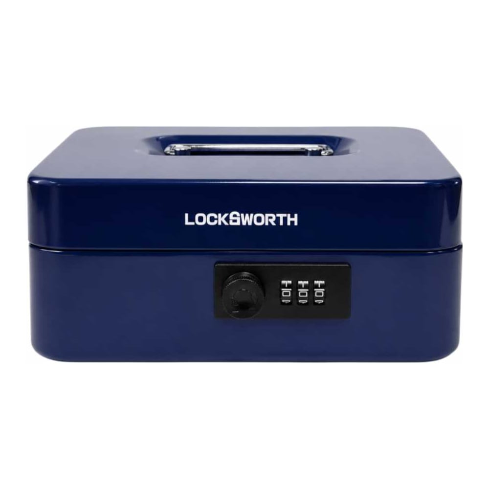 Сейф для денег и документов мини LockSworth 210x180x100 мм, механический кодовый замок, синий VS4530-BL