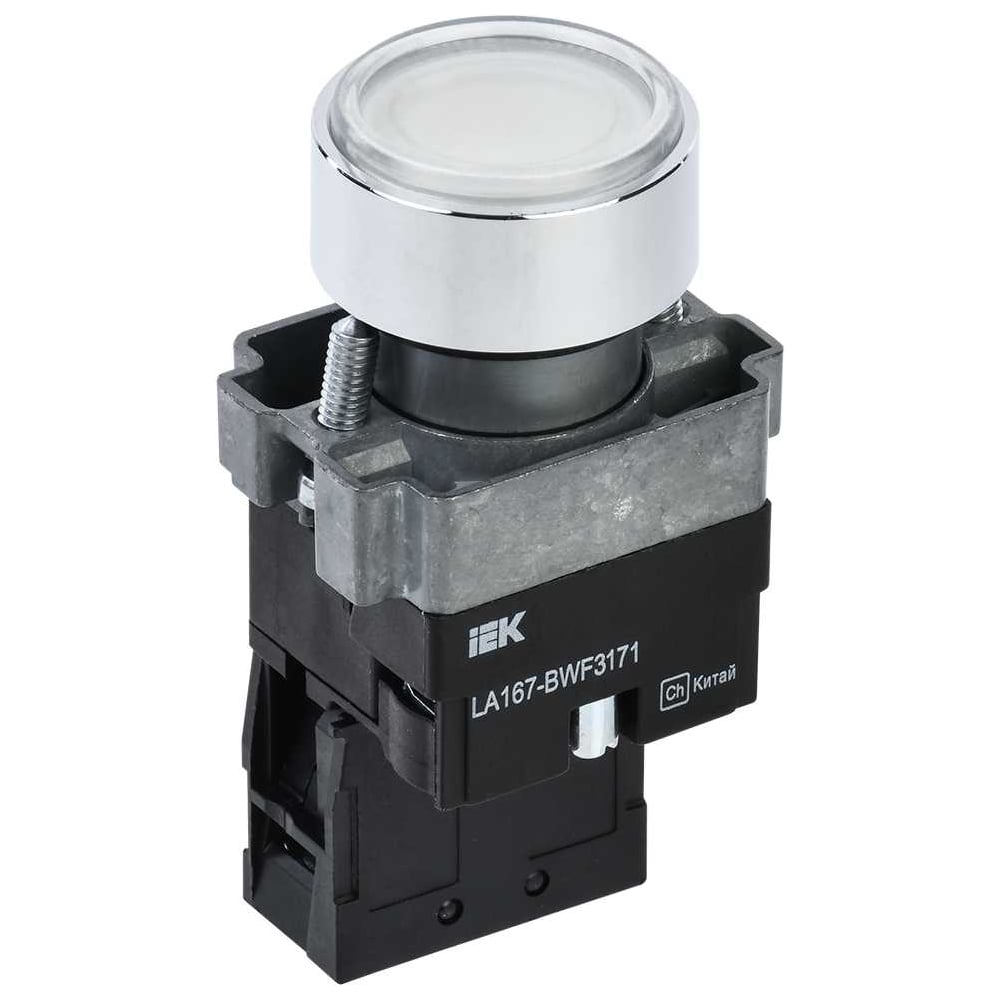 Кнопка IEK LA167-BWF3171 d=22мм RC 1NO с подсветкой, белая BBT20-BWF3171-1-12-67-K01
