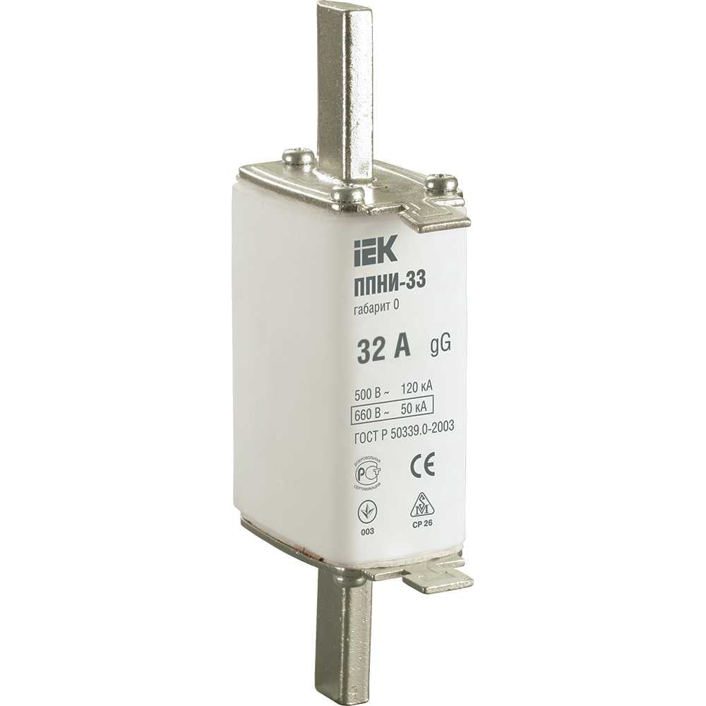 Плавкая вставка предохранителя IEK ППНИ-33, габарит 0, 32А DPP20-032