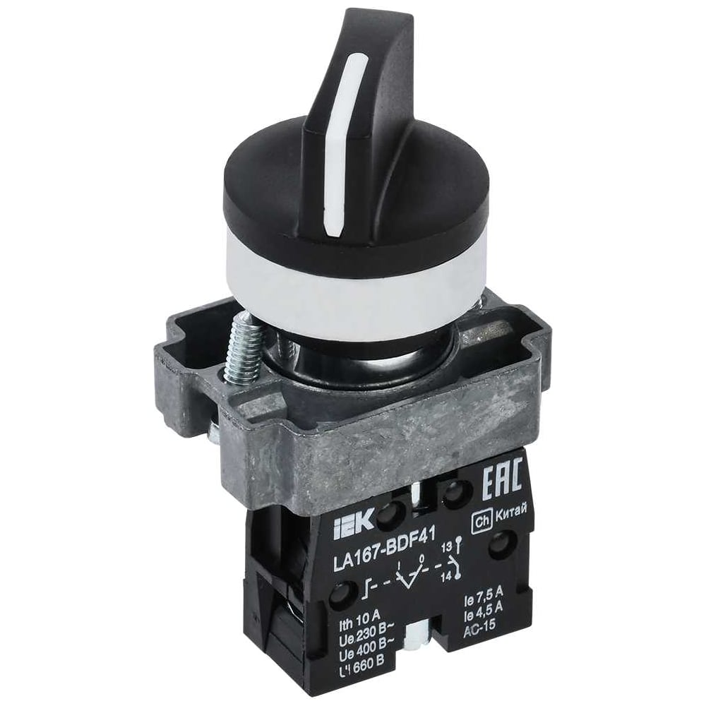 Переключатель IEK LA167-BDF41 2 положения 1NO черный BSW20-BDF41-1-24-67-2-K02