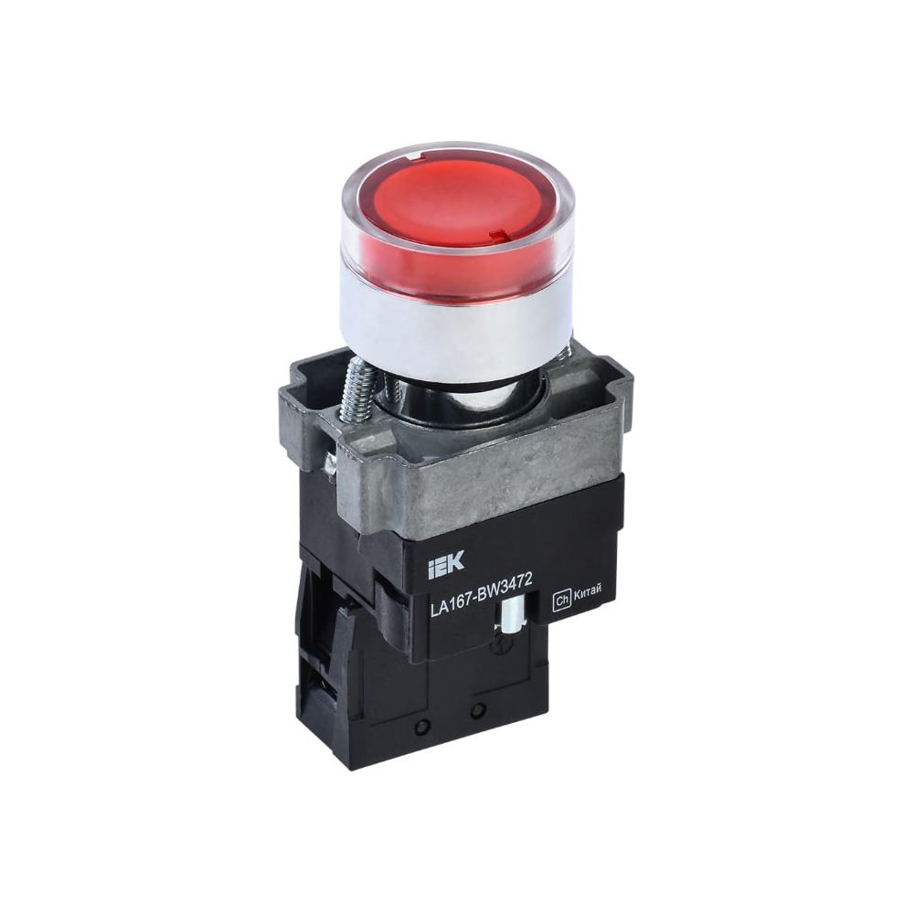 Кнопка IEK LA167-BW3472 d=22мм RC 1NC с подсветкой, красная BBT20-BW3472-2-12-67-K04