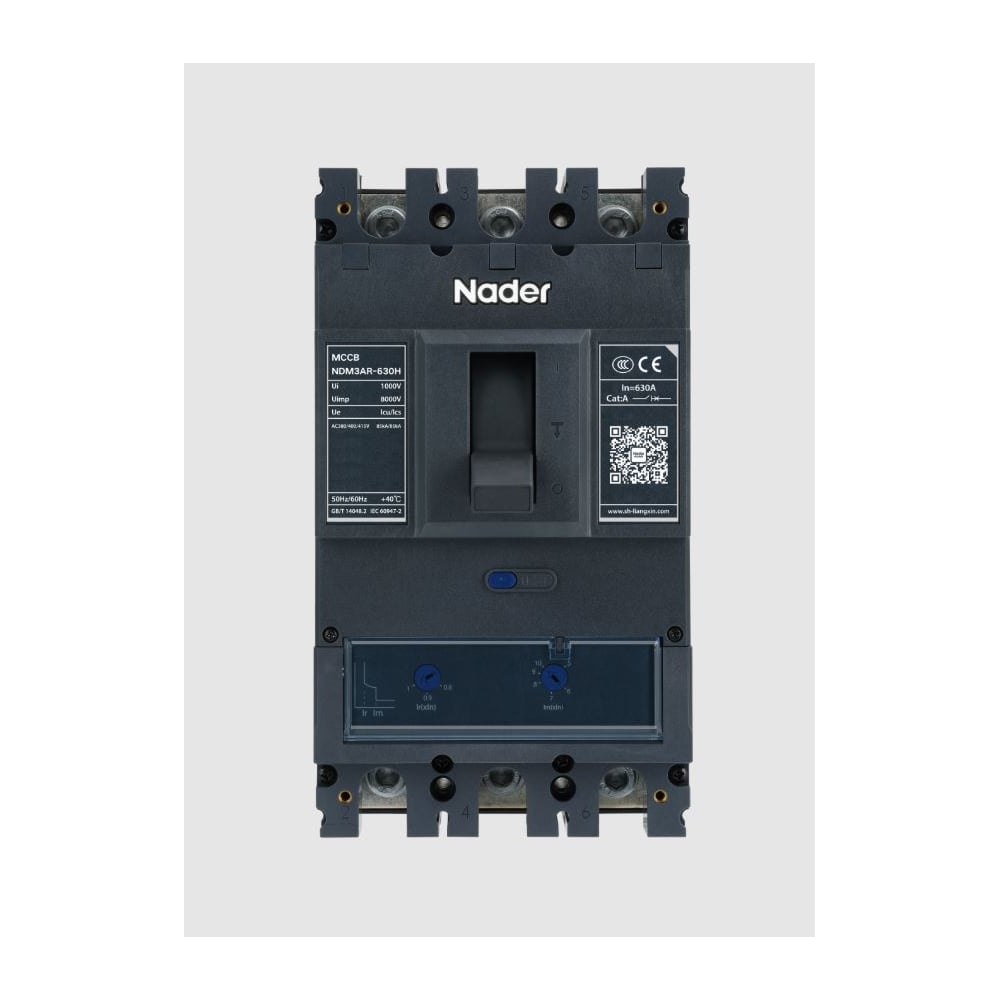 Изображение товара Автоматический выключатель в литом корпусе Nader NDM3AR-630C/3 3 00 400 221200221 Изображение товара Автоматический выключатель в литом корпусе Nader NDM3AR-630C/3 3 00 400 221200221