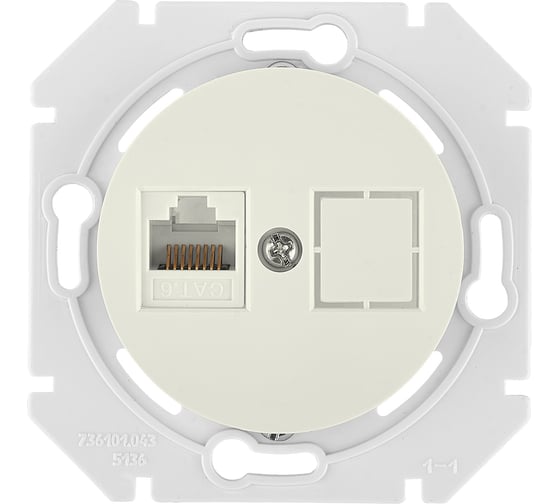 Изображение товара Механизм компьютерной розетки Bylectrica 1-местная, категория 5е, скрытая установка, серия ПРОВАНС, РК18-6311 бежевый