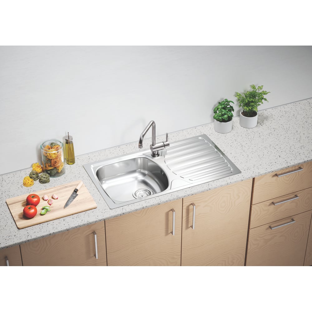 Мойка для кухни Alveus BASIC 170 NAT-90 NEW 780х435 в комплекте с сифоном 1130550, 1136539