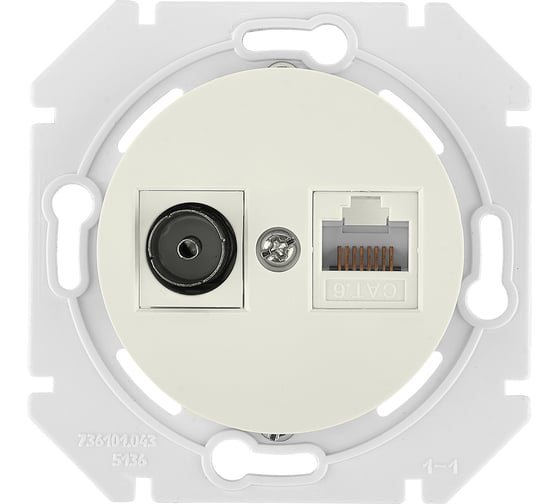 Изображение товара Механизм компьютерной розетки +ТВ Bylectrica скрытая установка, серия ПРОВАНС, ТК-6351 бежевый