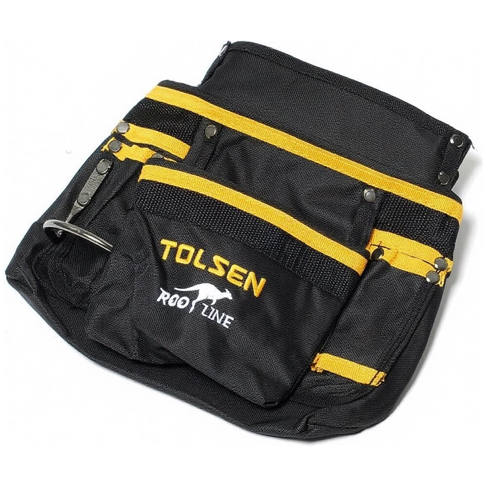 Сумка для инструмента TOLSEN Industrial поясная, 10 карманов, 26x22x13 см, п/э 600D PVC ремень 50-120 см 80120