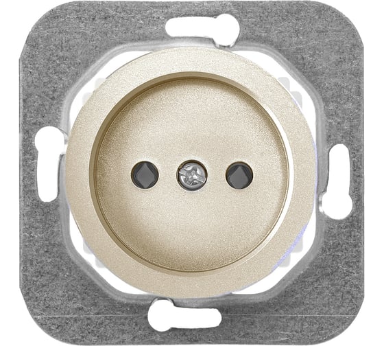 Изображение товара Механизм розетки Bylectrica 1-местная, скрытая установка, без заземляющего контакта, серия ПРОВАНС, РС16-1401 шампань