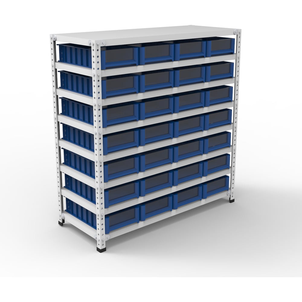 Стеллаж HONEYCOMB Optimus-box 1000x1000x400 с пластиковыми ящиками 4209 M-НС10SK4209