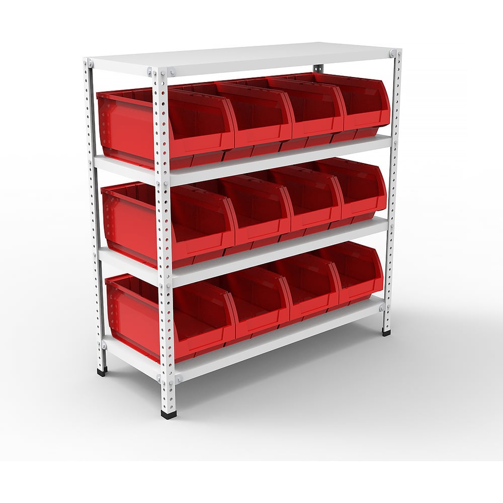 Стеллаж HONEYCOMB Optimus-box 1000x1000x400 с пластиковыми ящиками 5004 M-НСТЯ101040(2)
