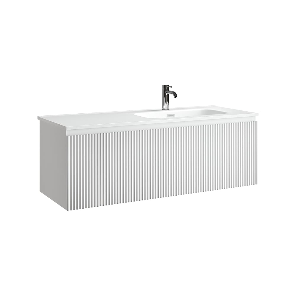 Тумба подвесная Sancos Snob R 1.0 1195x445x406 мм, 1 ящик с доводчиками, Bianco SNR1.0120RW
