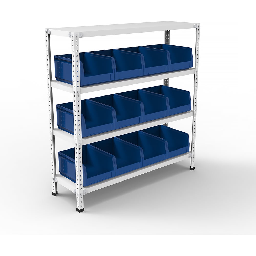 Стеллаж HONEYCOMB Optimus-box 1000x1000x300 с пластиковыми ящиками 12.412 M-НСТЯ101030(2)-12.412