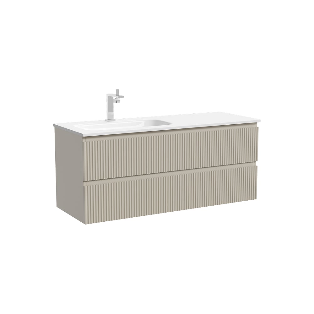 Тумба подвесная левая Sancos Snob R 1195x445x500 мм, 2 ящика с доводчиками, Beige Soft SNR120LCE