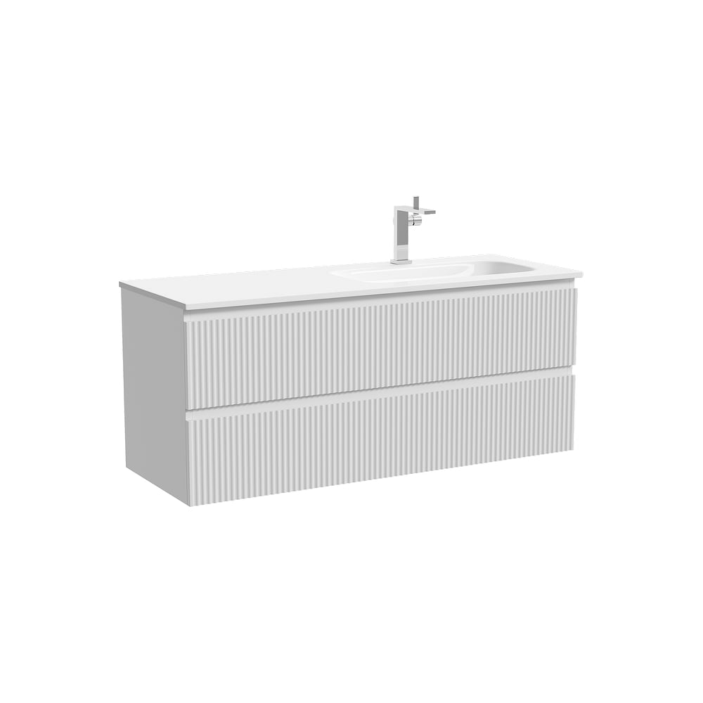 Тумба подвесная правая Sancos Snob R 1195x445x500 мм, 2 ящика с доводчиками, Bianco SNR120RW