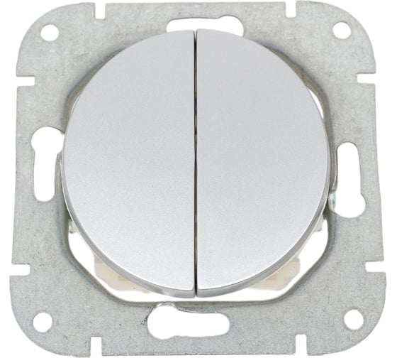 Изображение товара Механизм выключателя Bylectrica 2-клавишный, скрытая установка, серия ПРОВАНС, серебро С510-3302 серебро