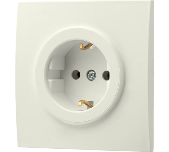 Изображение товара Розетка Bylectrica 1-местная, скрытая установка, с заземляющим контактом, серия ПРОВАНС квадрат, РС16-0302 бежевый