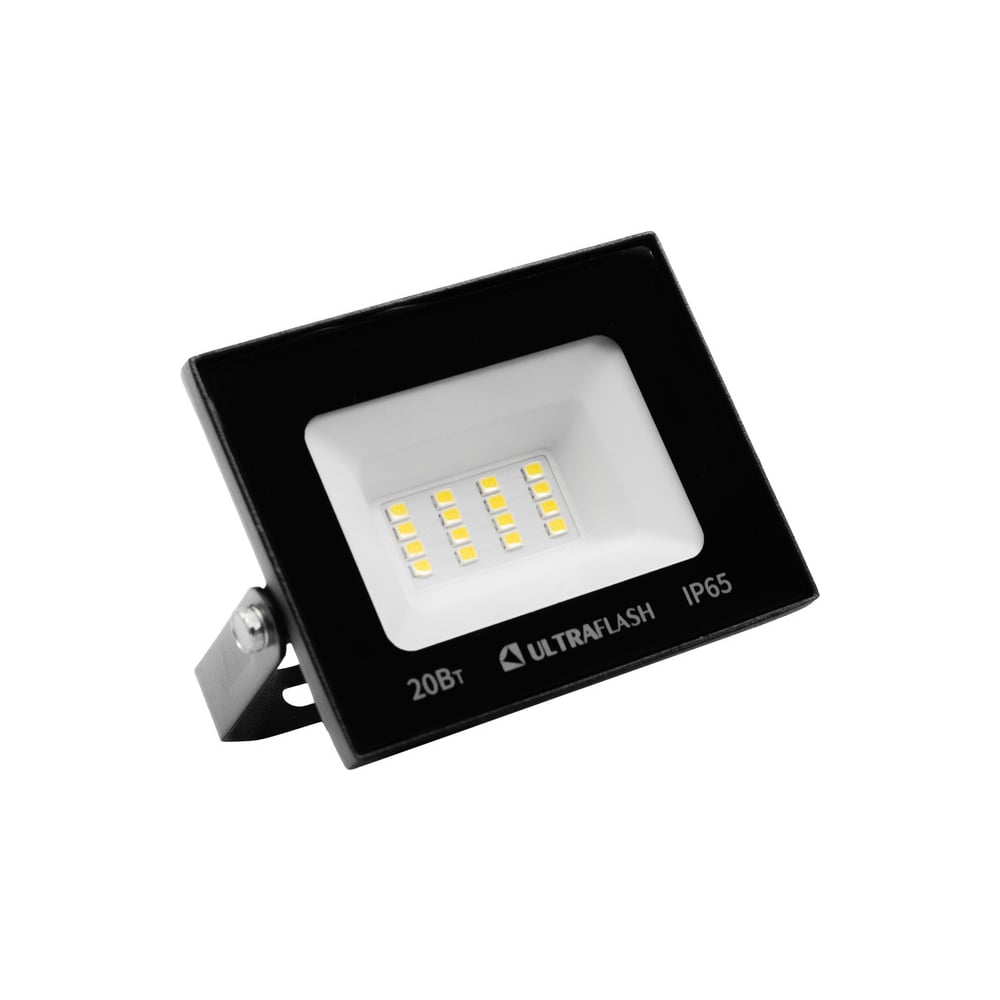 Прожектор Ultraflash UFD001 черный (LED SMD, 20 Вт, 1800 лм, 230В, 6500К, 95х71х24) 16439