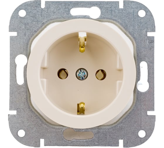 Изображение товара Механизм розетки Bylectrica 1-местная, скрытая установка, с заземляющим контактом, серия ПРОВАНС, РС16-1402 бежевый