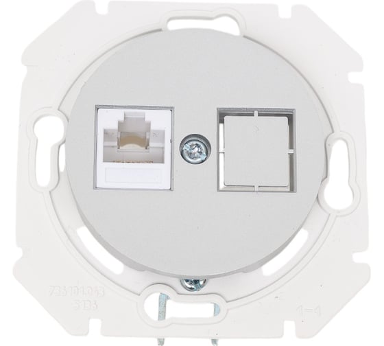 Изображение товара Механизм компьютерной розетки Bylectrica 1-местная, категория 5е, скрытая установка, серия ПРОВАНС, РК18-6311 серебро