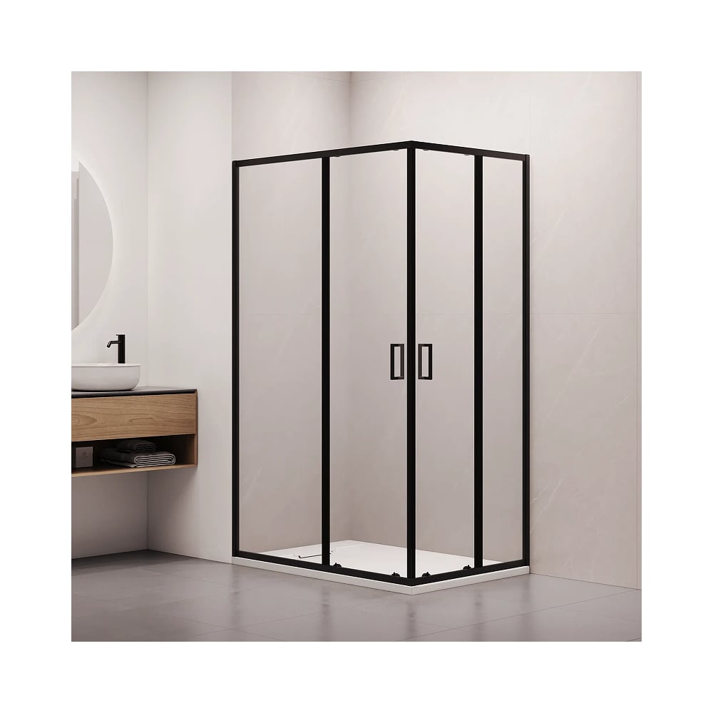 Изображение товара Уголок душевой RGW CL-44-B NEW 900x1200x1850 мм, прямоугольный, черный, прозрачное стекло 5 мм 38094492-14