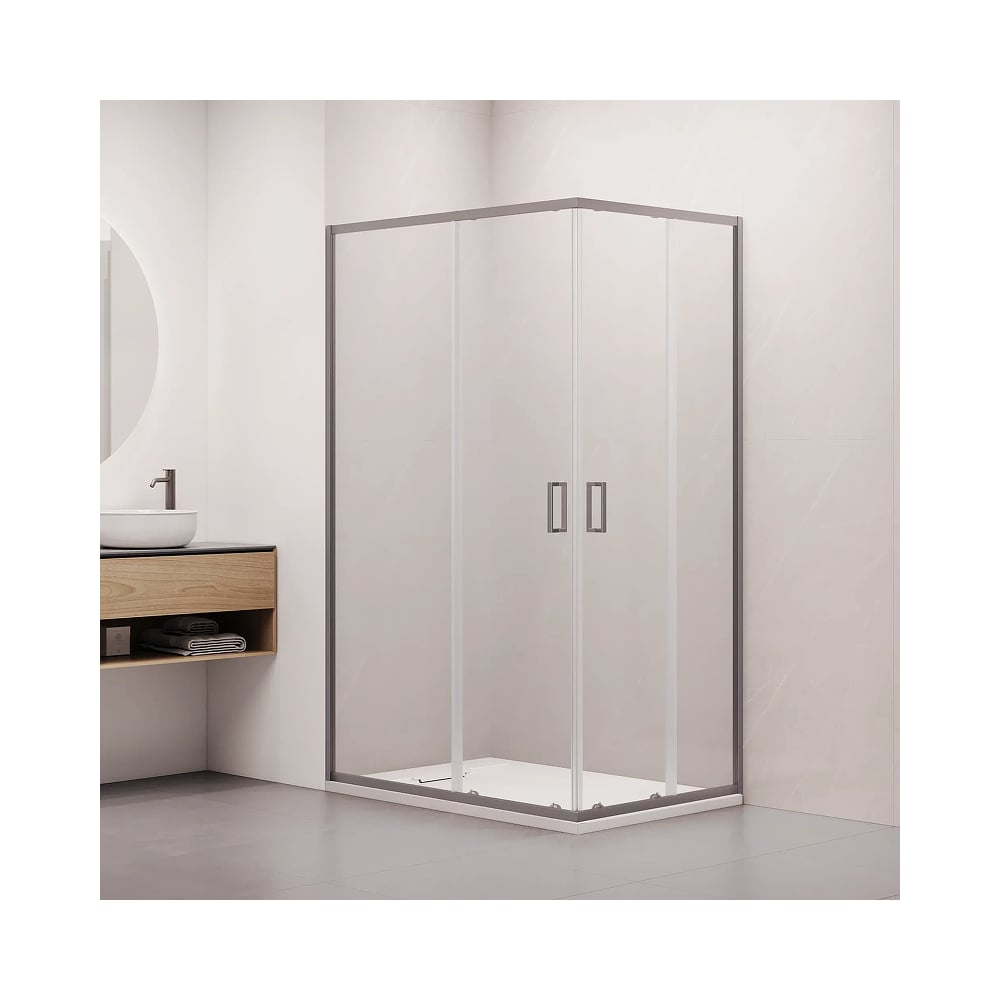 Изображение товара Уголок душевой RGW CL-44-Gr NEW 900x1200x1850 мм, прямоугольный, серый, прозрачное стекло 5 мм 38094492-110