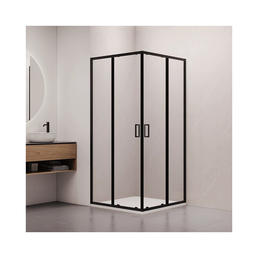 Изображение товара Уголок душевой RGW CL-34-B NEW 900x900x1850 мм, квадратный, черный, прозрачное стекло 5 мм 38093499-14 Изображение товара Уголок душевой RGW CL-34-B NEW 900x900x1850 мм, квадратный, черный, прозрачное стекло 5 мм 38093499-14
