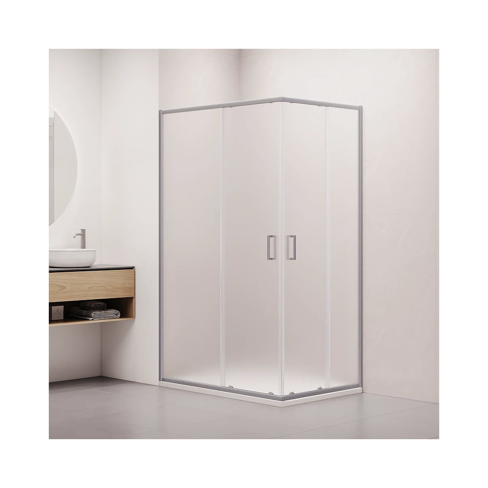 Изображение товара Уголок душевой RGW CL-44-S NEW 900x1200x1850 мм, прямоугольный, сатин, матовое стекло 5 мм 38094492-211