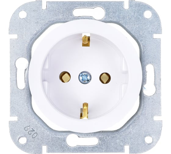 Изображение товара Механизм розетки Bylectrica 1-местная, скрытая установка, с заземляющим контактом, серия ПРОВАНС, белый РС16-1402