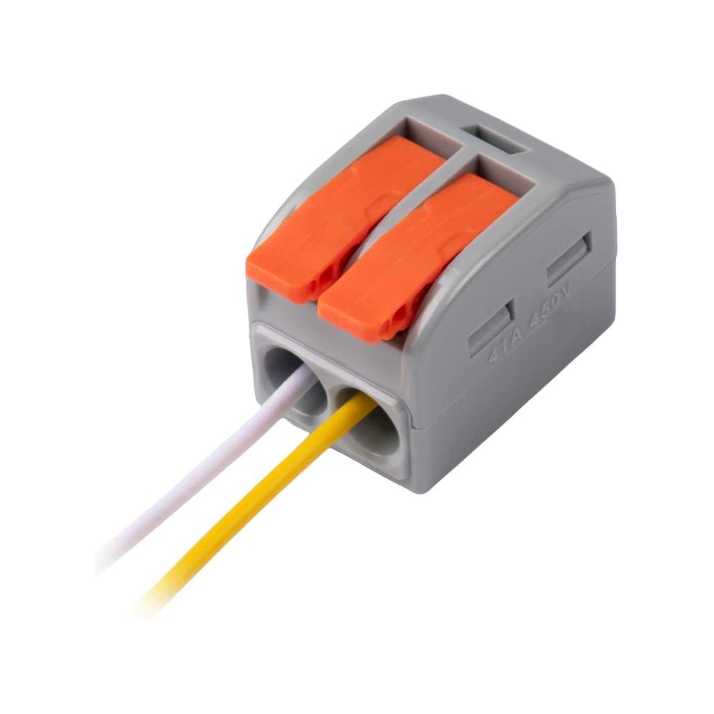 Клеммы строительно-монтажные рычажные СМК Jazzway PTC-2P 462 450V 41A 0,5-6,0 мм2 IP20 (упаковка 25 шт) 5074064