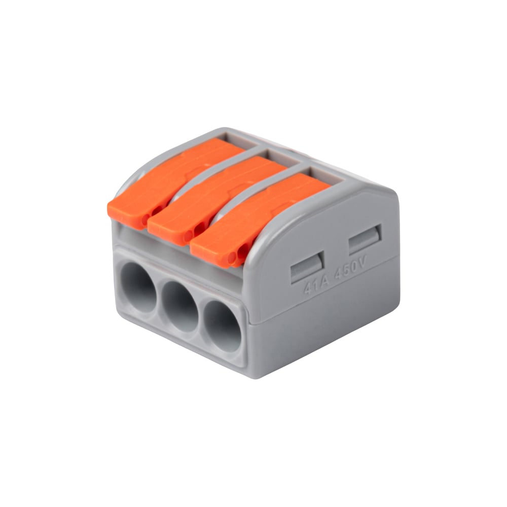 Клеммы строительно-монтажные рычажные СМК Jazzway PTC-3P 463 450V 41A 0,5-6,0 мм2 IP20 (упаковка 25 шт) 5074088