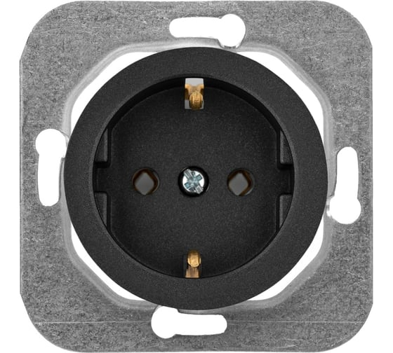 Изображение товара Механизм розетки Bylectrica 1-местная, скрытая установка, с заземляющим контактом, серия ПРОВАНС, РС16-1402 графит
