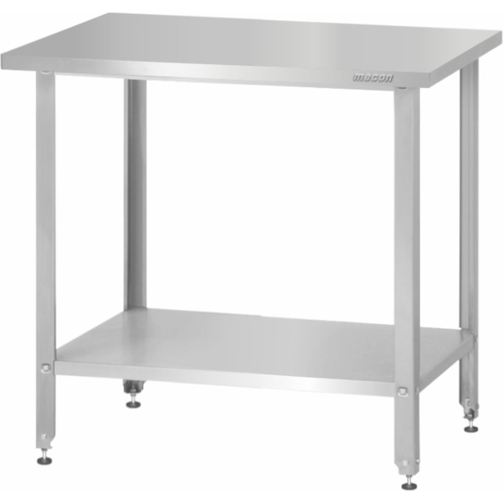 Изображение товара Стол производственный Mecon СПРн - 600х600х860 Norma Inox (полка сплошная; ножка угловая) СПР-NIn606086-пс-ну
