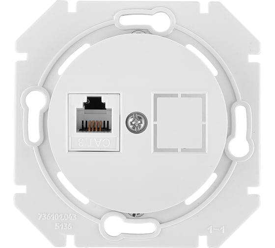 Изображение товара Механизм телефонной розетки Bylectrica 1-местная, скрытая установка, серия ПРОВАНС, ТР4-6301 графит