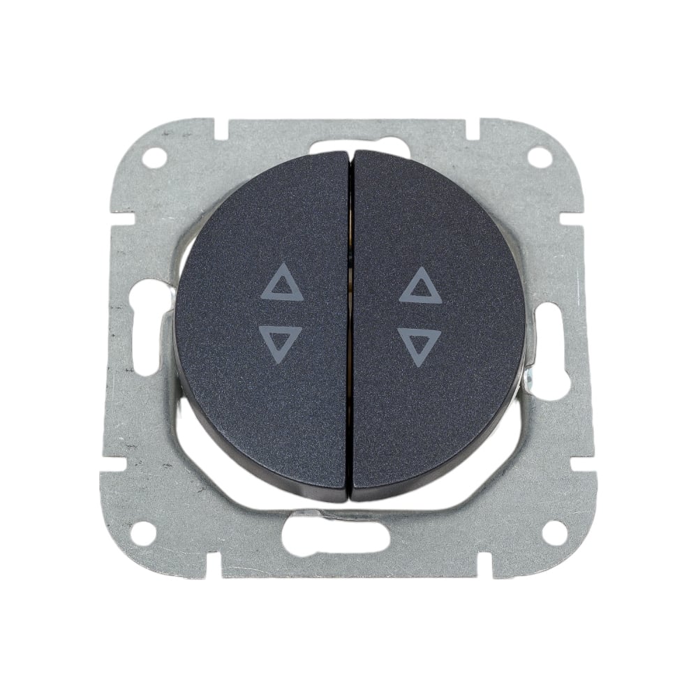 Двухклавишный проходной механизм выключателя BYLECTRICA ПРОВАНС графит С(6+6) 10-3363 графит