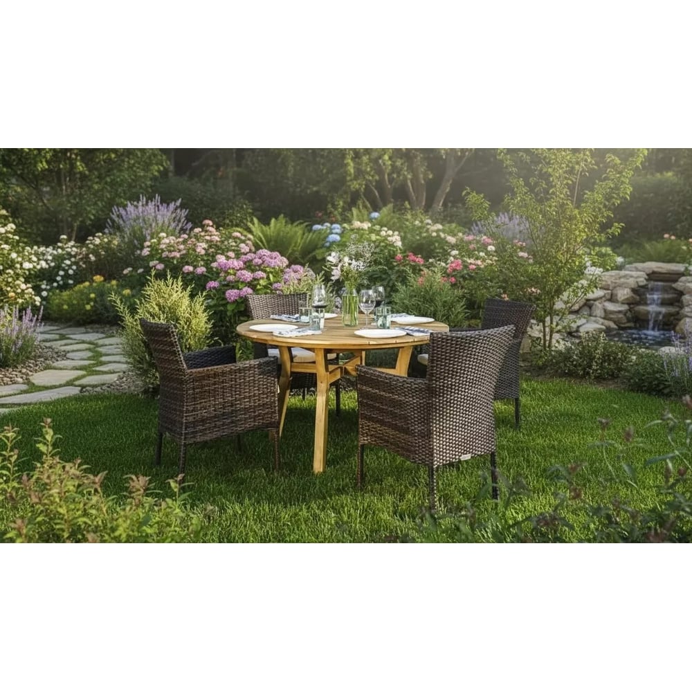 Изображение товара Обеденный комплект на 4 персоны с креслами Joygarden МОДЕНА 116 см 31222/28513 Изображение товара Обеденный комплект на 4 персоны с креслами Joygarden МОДЕНА 116 см 31222/28513