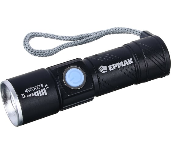 Изображение товара Фонарь ЕРМАК  XPE, 3Вт, 150м, 1200мАч, 2,5х2,5х9,5см, 3 режима, алюминиевый сплав, 1 цвет 224-019