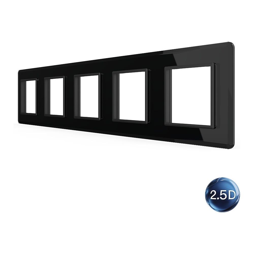Изображение товара Рамка для розетки LIVOLO 5 постов, цвет черный, 2.5D стекло BB-C7-SR/SR/SR/SR/SR-12 2.5D Изображение товара Рамка для розетки LIVOLO 5 постов, цвет черный, 2.5D стекло BB-C7-SR/SR/SR/SR/SR-12 2.5D