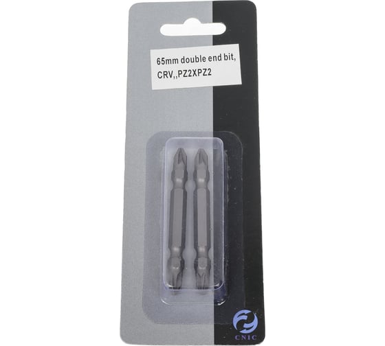 Изображение товара Бита крестовая двухсторонняя (2 шт; РZ2хРZ2x65 мм; CrV; хвостовик Е1/4") CNIC 56894