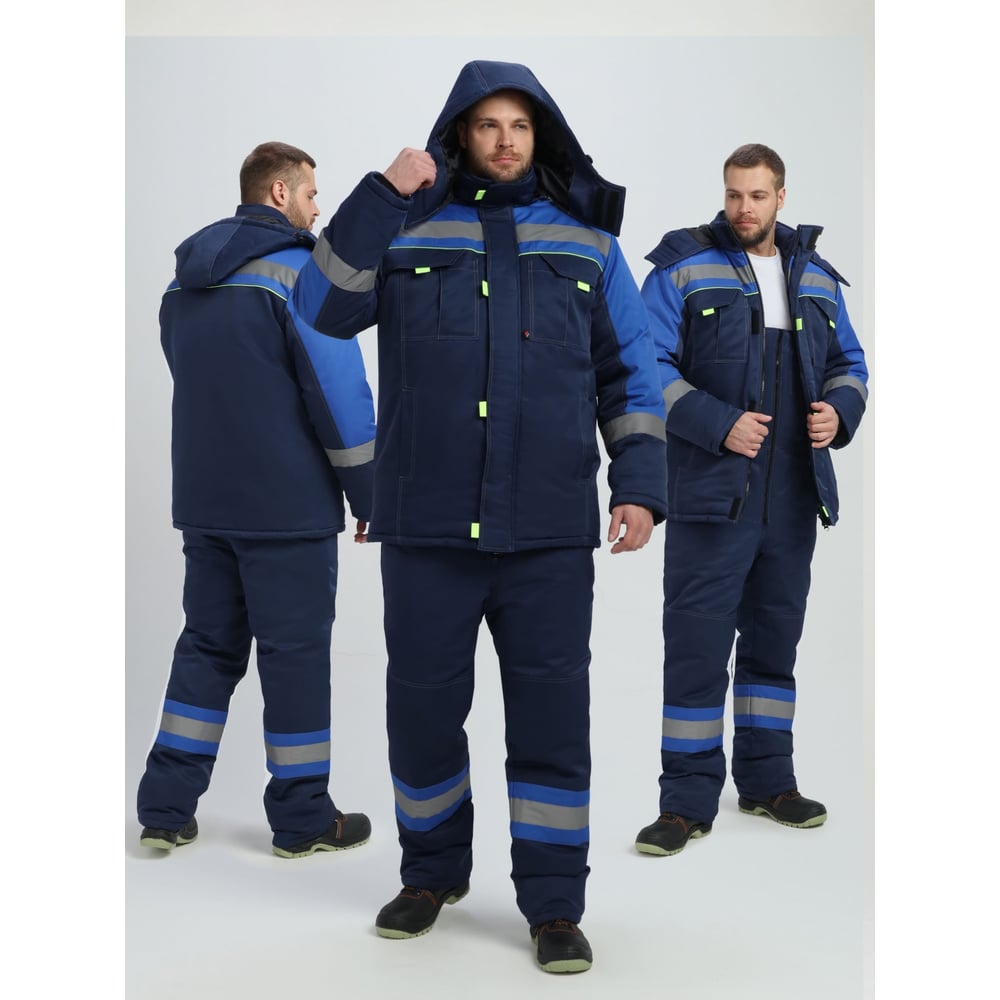 Костюм зимний ФАКЕЛ 87490440 Бивек-2 СОП (тк.Смесовая,210) пк, т.синий/васильковый/лимонный 87490440.016