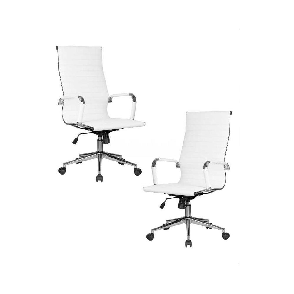 Офисное кресло для руководителей DOBRIN Набор 2 шт CLARK SIMPLE (белый) LMR-101B-N_CH-M_EL-white