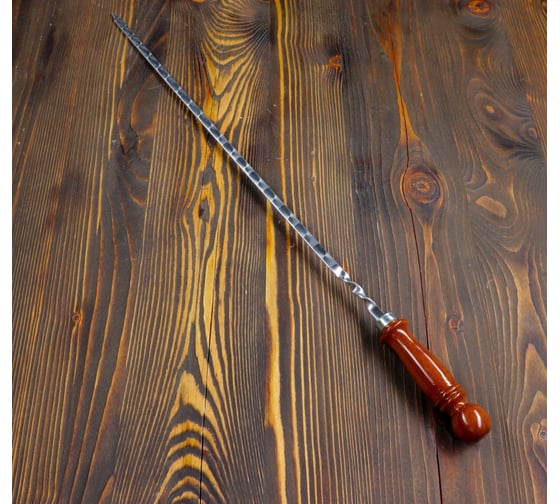 Изображение товара Узбекский шампур для шашлыка с деревянной ручкой и узором СИМАЛЕНД 50 см 3815913