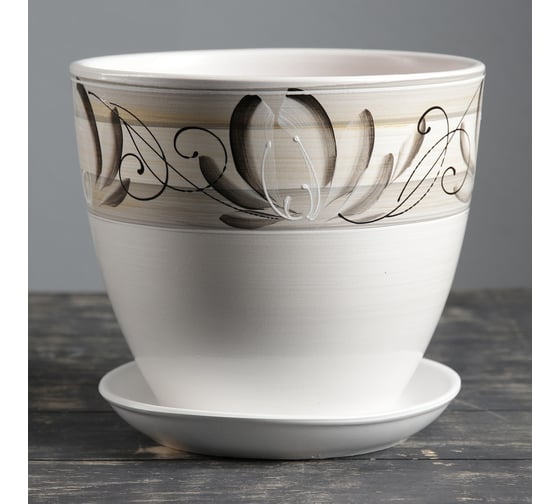 Изображение товара Горшок цветочный СИМАЛЕНД Лотос Белый 5 л 3565857