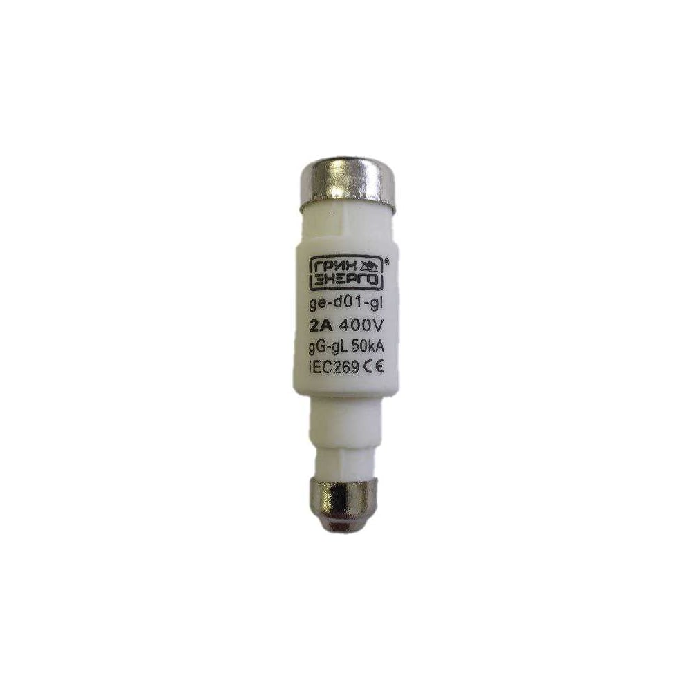 Предохранитель ГРИНЭНЕРГО D01 gL/gG 2A 400V (упак. 10 шт) ge-d01-gl-2a-400v-010